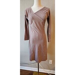 Patagonia Bay Laurel Wrap Dress‎ Geometric Print Knee Length Pink Womens Small